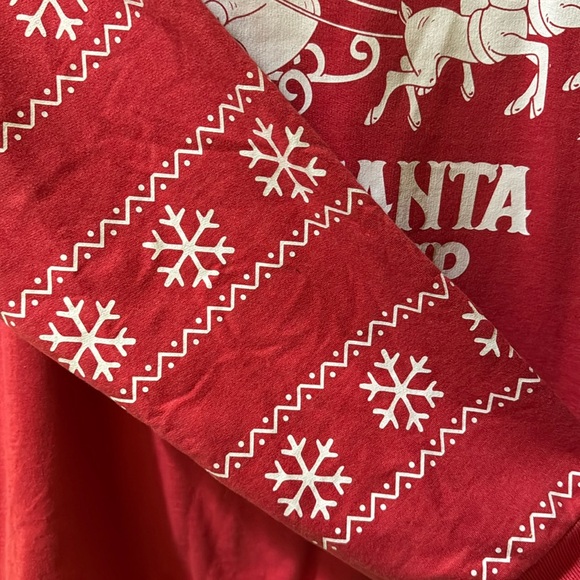 BE NAUGHTY SAVE SANTA THE TRIP * Holiday Sweatshirt * UNISEX XXL * Red and White - Picture 3 of 5